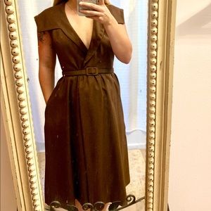 1960s Vintage Brown Dress